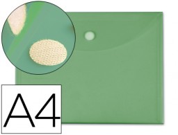 Carpeta sobre con velcro Liderpapel A4 polipropileno verde